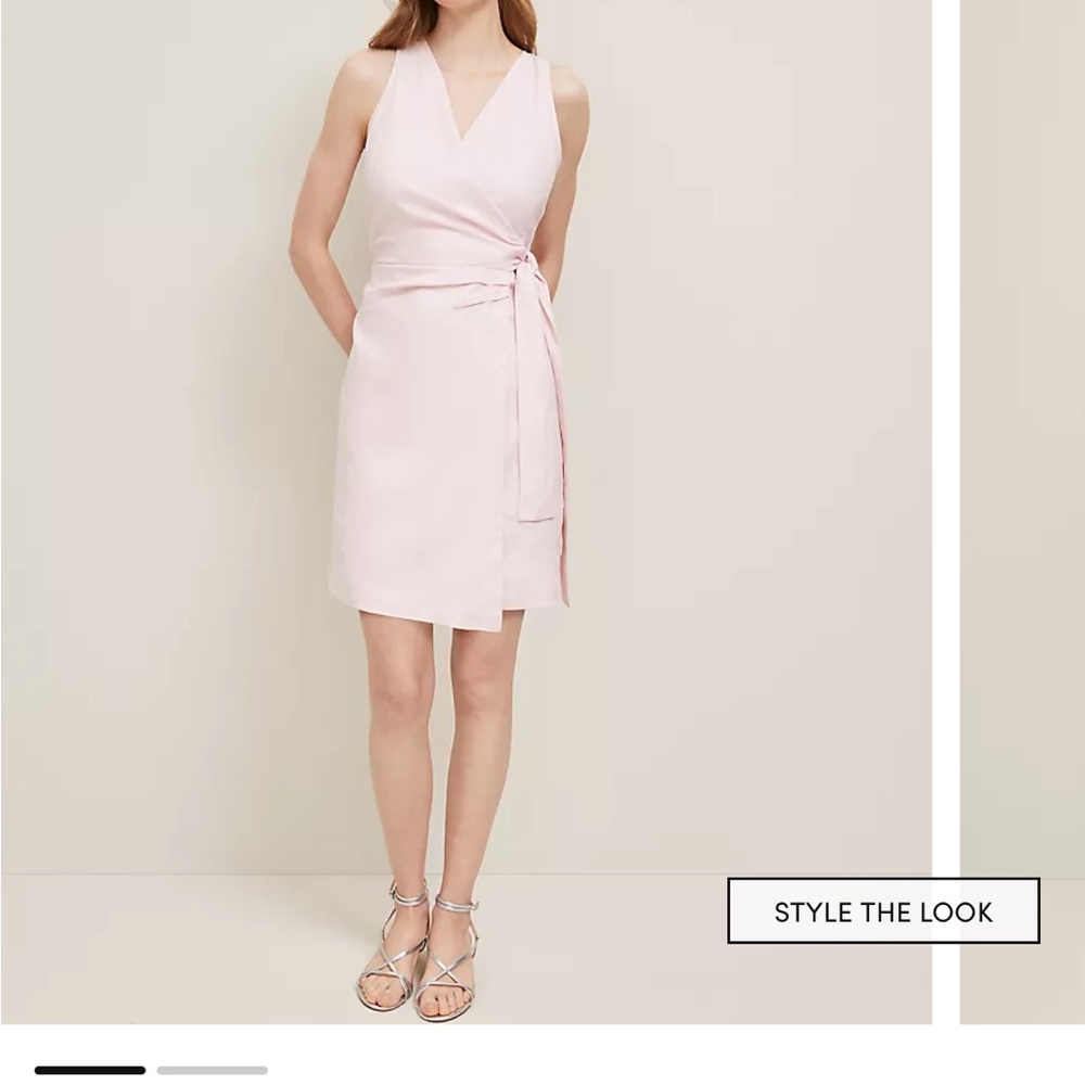 Ann Taylor Blush Pink Sleeveless Wrap Dress